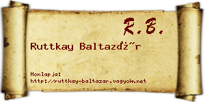Ruttkay Baltazár névjegykártya